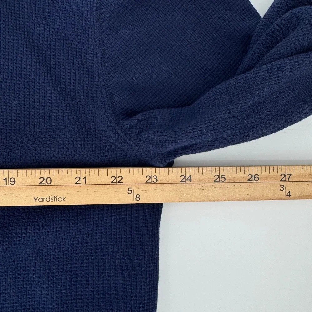 Polo Ralph Lauren Mens 2XL Navy Blue Waffle Knit Long Sleeve Thermal Shirt Pony